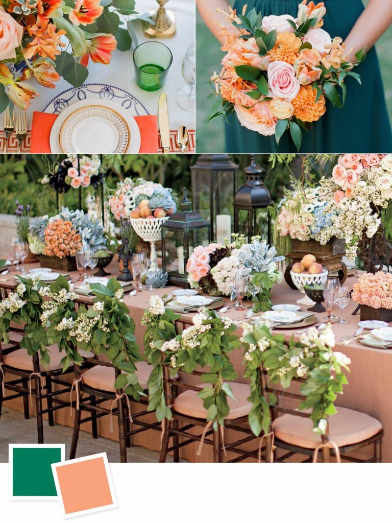 Emerald and Melon: Evergreen Wedding Colour Combos For Your Wedding Decoration